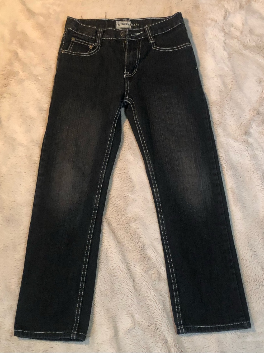 STREET RULES Boys 10 Black Straight Leg Jeans Cotton Denim